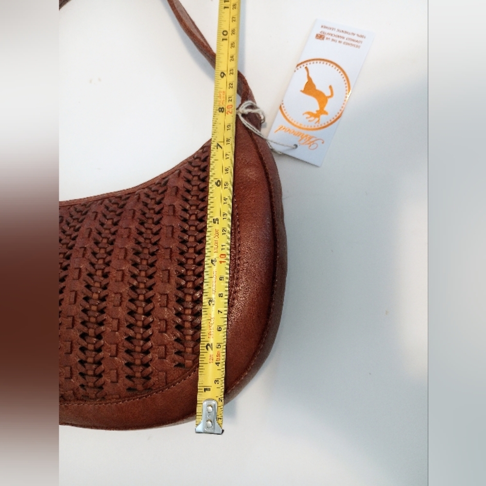 NWT Ashwood woven leather hobo shoulder bag, Cognac brown - Picture 10 of 14